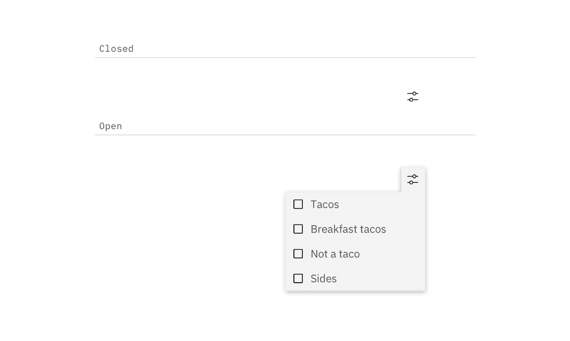 Example of hidden filters not applied